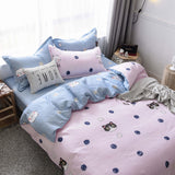 Boxtoday -3/4pcs Duvet Cover Set Queen Size Geometric Bedding Ser for Kids Boys and Girls Polyester Print Quilt Cover Bed Soft Reversible