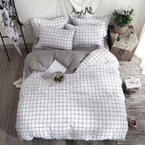 Boxtoday Plain Grid Bedding Set