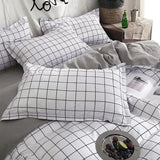 Boxtoday Plain Grid Bedding Set