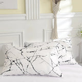 Boxtoday White Stone with Black Veins Bedding Set