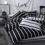 Boxtoday Black & White Striped Bedding Set