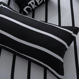 Boxtoday Black & White Striped Bedding Set