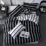 Boxtoday Black & White Striped Bedding Set