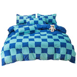 Boxtoday Blue Checker Bedding Set