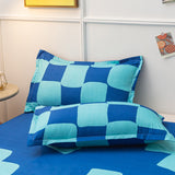 Boxtoday Blue Checker Bedding Set