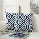 Boxtoday Blue Embroidered Ornaments Cushion Cover