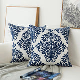 Boxtoday Blue Embroidered Ornaments Cushion Cover