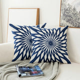 Boxtoday Blue Embroidered Ornaments Cushion Cover