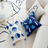 Boxtoday Preppy Blue Tufted Cushion Cover