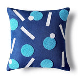 Boxtoday Preppy Blue Tufted Cushion Cover