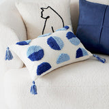 Boxtoday Preppy Blue Tufted Cushion Cover