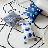 Boxtoday Preppy Blue Tufted Cushion Cover