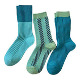 Boxtoday Gift Blue & Green Patterned fuzzy socks