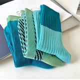 Boxtoday Gift Blue & Green Patterned fuzzy socks