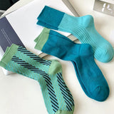 Boxtoday Gift Blue & Green Patterned fuzzy socks