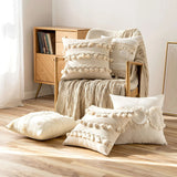 Boxtoday Boho Tassels Tufted Cushion Cover