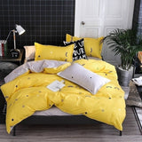 Boxtoday Yellow Sleepy Eyes Bedding Set