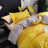 Boxtoday Yellow Sleepy Eyes Bedding Set