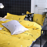 Boxtoday Yellow Sleepy Eyes Bedding Set