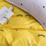 Boxtoday Yellow Sleepy Eyes Bedding Set