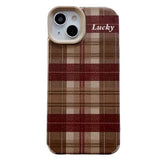 Boxtoday Gift Brown Grid IPhone Case