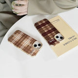 Boxtoday Gift Brown Grid IPhone Case