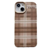 Boxtoday Gift Brown Grid IPhone Case