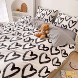 Boxtoday Brush Painted Heart Bedding Set