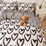 Boxtoday Brush Painted Heart Bedding Set