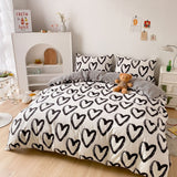 Boxtoday Brush Painted Heart Bedding Set