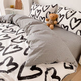 Boxtoday Brush Painted Heart Bedding Set