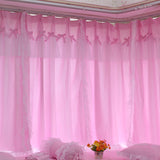 Boxtoday  Korean Princess Style Window Curtains, Cotton, Pink, 2 Layer Curtain for Living Room, Cloth with Lace, Home, Wedding Decor