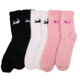 Boxtoday Gift Cat Embroidery Fuzzy Socks