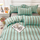 Boxtoday Turquoise Striped Bedding Set