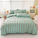 Boxtoday Turquoise Striped Bedding Set