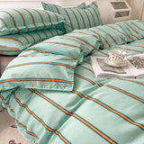 Boxtoday Turquoise Striped Bedding Set