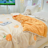 Boxtoday Cute Cartoon Orange Print Quilt