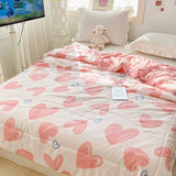 Boxtoday Pink Hearts Print Quilt