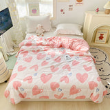 Boxtoday Pink Hearts Print Quilt