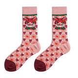 Boxtoday Gift Preppy Cat Print Socks