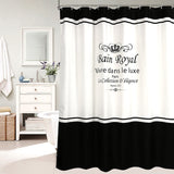 Luxury Waterproof Polyester Fabric Bathroom Curtain Black Apricot Striped Quality Bath Curtain Washable Skidproof Shower Curtain