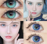 Boxtoday Color Contact Lenses with Diopters Blue Graduated Colored Lenses Cosplay Color Lens Green Lenses Pink Lenses Anime Lenses