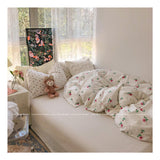 Boxtoday -New Small Rose Four-Piece Set Sweet Girly Small Floral Quilt Cover Cotton Bed Sheet Pure Cotton Bedding