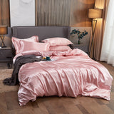 Boxtoday -Bedding Set Solid Color Luxury Bedding Kit Rayon Satin Duvet Cover Set Twin Queen King Size Bed Set 2pcs/3pcs/4pcs