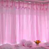 Boxtoday  Korean Princess Style Window Curtains, Cotton, Pink, 2 Layer Curtain for Living Room, Cloth with Lace, Home, Wedding Decor