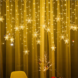 Christmas Decoration LED Snowflake Curtain Light Xmas Fairy Garland String Light For Home Room Festival Party New Year Ornament