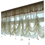 Boxtoday Pastoral Roller Shutter with Valance Balloon Blinds Solid Beige Finished Kitchen Cafe Cortinas Korean Style Pull-ties Curtains