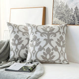 Boxtoday Brownish Grey Embroidered Cushion Cover