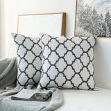 Boxtoday Brownish Grey Embroidered Cushion Cover