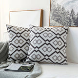 Boxtoday Brownish Grey Embroidered Cushion Cover